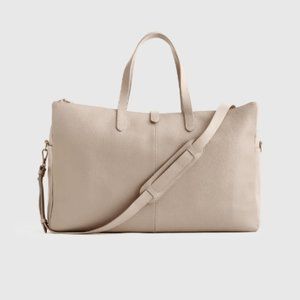 Italian Leather Triple Compartment Weekender - Taupe